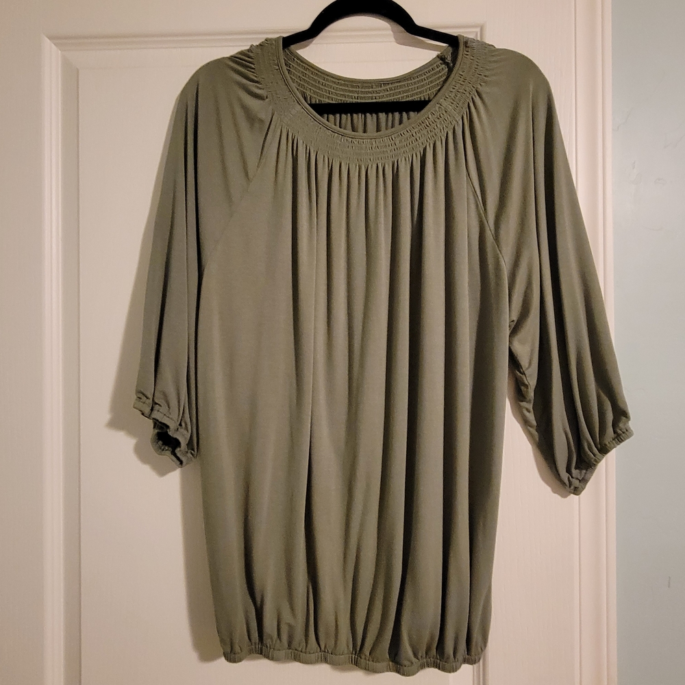 Elegant Olive Green Women's Top
